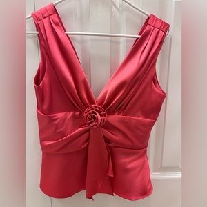 Tangerine/Orange/Coral colored Satin Size 8 top Jessica Howard Evening